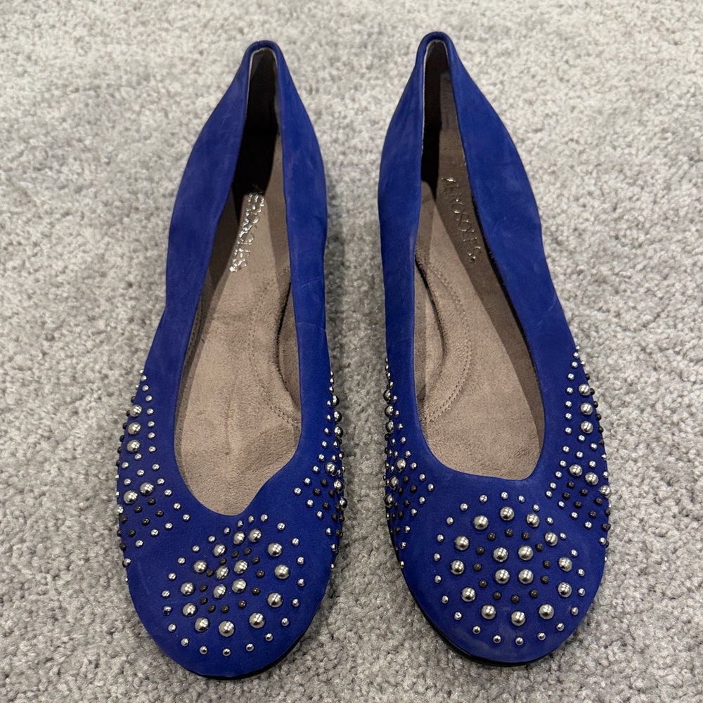 AEROSOLES Royal Blue Studded Flats